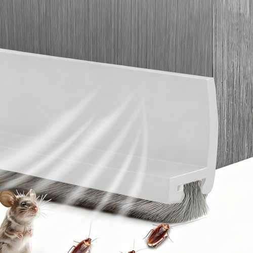 OIXEYA 100cm Burlete Puerta Entrada, Aislante Puertas de Entrada, Burlete Silicona Puerta Autoadhesivo, Ajustable Tira de Sellado para Antipolvo, Aislamiento Acústico, Viento, Agua e Insectos (Blanco)