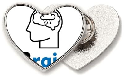 Hjärnan mänsklig kropp tänkande regn hjärta metall brosch klämma kärlek