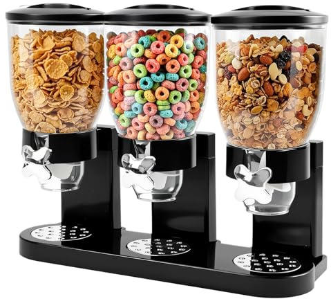 FARYODI Cereal - Dispensador de alimentos (2 L, plástico, dispensador de cereales y copos de maíz, ideal para dulces, recipientes herméticos (juego de tres piezas)