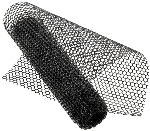 Veemoon Malla de Gallinero Hexagonal Negra 04X3 M Red de Plástico para Cercado de Jardín Valla Ligera y Resistente para Protección de Aves y Plantas al Aire Libre