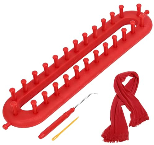 BaZuyunMd 1 Stücke Knitting Loom,Strickbrett,Strickrahmen Mit Strick- Und Häkelnadeln,Zum Stricken Von Mützen, Schals Und Ähnlichen Artikeln, Geeignet Für Anfänger (Rot)
