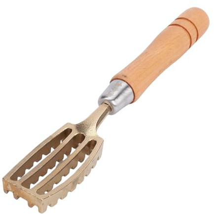 Glomora Squamatore per pesce ad alta efficienza, risparmio di fatica, in rame, con manico in legno, utensile da