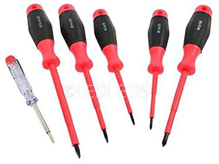 KIT 6 PEZZI GIRAVITI CACCIAVITI ISOLATI 1000V ELETTRICISTA 2 croce 4 taglio 6