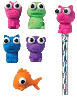 Raymond Geddes Animal Pencil Top Erasers for Kids (Pack of 50)