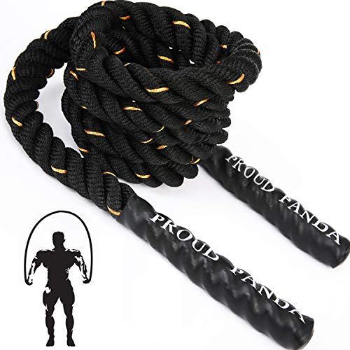 Proud Panda Cordes à sauter lourdes pour fitness, 1,4 kg, corde à sauter lestée pour adultes pour homme et femme, entraînement total du corps, entraînement électrique en salle de sport pour améliorer
