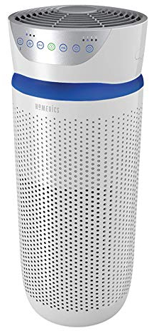 HoMedics TotalClean 5 in 1 Tower Air Purifier with UV-C, HEPA & Carbon Filters, Removes Allergens, Pet Dander, Smoke, Cooking, Mould Spores & Germs, Ionizer Releases Negative Ions - Large, White