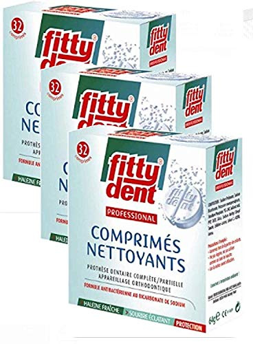 Fittydent - Compresse detergenti, 32 pezzi, confezione da 3