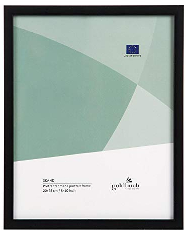 goldbuch Bilderrahmen Skandi 20x25 cm, Einzelrahmen aus Echt Holz, Portraitrahmen zum Stellen, Holzrahmen mit Wandhalterung, Foto Rahmen, Frame schwarz, 90 0895