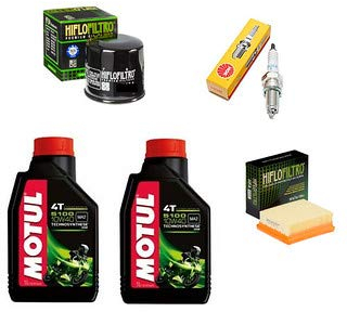 Set Service Kerze NGK Ölfilter Luft Hiflo Ölfilter + Motoröl Motul Kompatibel Mit KTM Duke 390 ABS 2013 2016