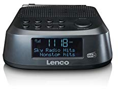 Lenco Radio-réveil CR-605 - Radio Dab+ et FM - Écran LCD de 2,6 - 30 Stations mémorisables pour chacun Dab+ et FM - Deux Heures de réveil - Fonction Snooze et variateur - Noir
