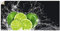 ARTland Wanddeko Wandtattoo selbstklebende Vinylfolie 150x75 cm Querformat Obst Früchte Limette im Wasser Küchenbilder Essen Lebensmittel H9KL