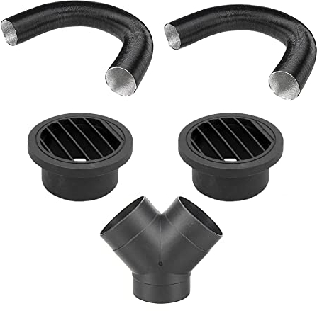 LSGGTIM 75 mm bilvärmare rör kanal Y-form, varmluftsutsläpp ventilslangklämmor varm ventilationsslang ABS avgasrör varmluft utsläpp rör värmerör kanal parkeringsvärmare tillbehör