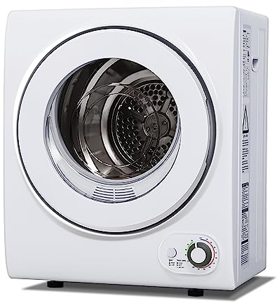 Euhomy Portable Dryer 1.5 cu. ft., 850W Powerful Clothes Dryer with Stainless Steel Drum and Exhaust Hose, Dryer Ideal for Apartments, RVs, Dorm Rooms，White