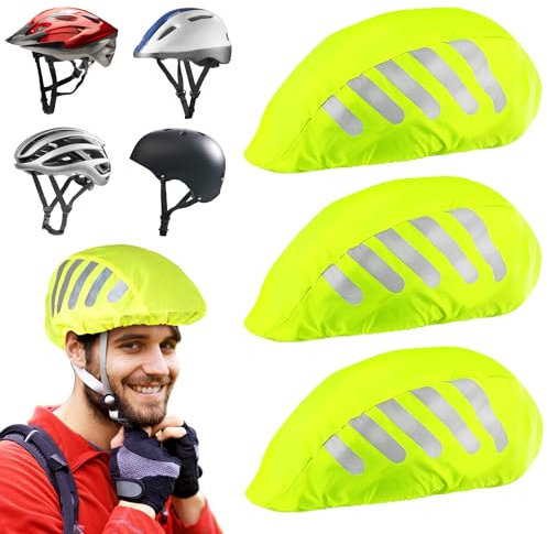 QINLECTRI 3 Packs Rain Cover for Bicycle Helmet,Bicycle Helmet Rain Cover, Bike Helmet Cover Waterproof Helmet Cover Reflective Bicycle Rain Cover for Cycling Helmets Excursions Travel