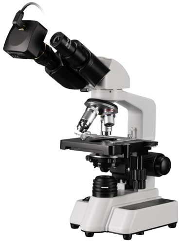 Bresser microscopio Binocular con cámara MikroCam SF Full HD, Aumento 40x-1000x, iluminación LED, Ideal para Escuela y Ocio