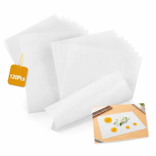 Gatuida 120 Sheets Flower Press Blotting Paper 15 x 20 cm for Crafts | Ultra-Thin Tissue Paper, Absorbs Moisture in Flower Presses, Smooth Liners Fit A5 Presses, For Herbarium and Floral Crafts