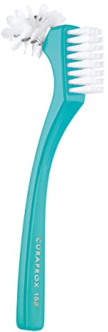 Curaprox BDC Zahnprothesen-reinigungsbürste - Für Die Zahnprothesenpflege | Omega-bürstendesign Für Schwer Erreichbare Stellen | Ergonomischer Griff, Mint | in Der Schweiz Hergestellt
