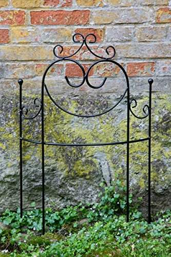 KUHEIGA Beetzaun 78x 51cm Beetbegrenzer Rankgitter halbrund Schwarz Metall Volleisen
