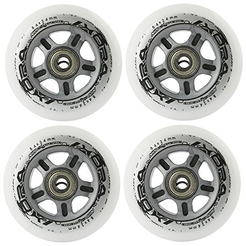 Inliner Rollen, für Freizeit-Skating PU 84mm/82A 4 St. + Lager ABEC7 Chrome 8 St. Nils