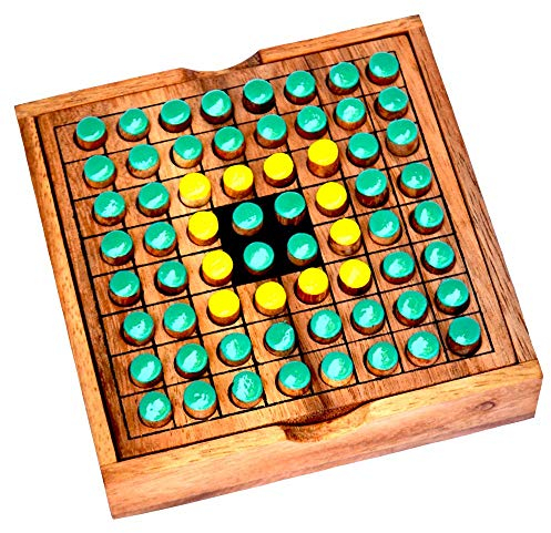 Othello Obversi Box Large Knobelholz Obversi Strategiespiel, Umdreh Stein, Wende Stein, Brettspiel als Reiseversion für Kinder und große Spieler