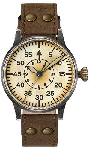 Laco Reloj de piloto Wien Erbstück Made in Germany – 42 mm Ø reloj automático – Modelo B – Acabado excepcional – Resistente al agua – desde 1925