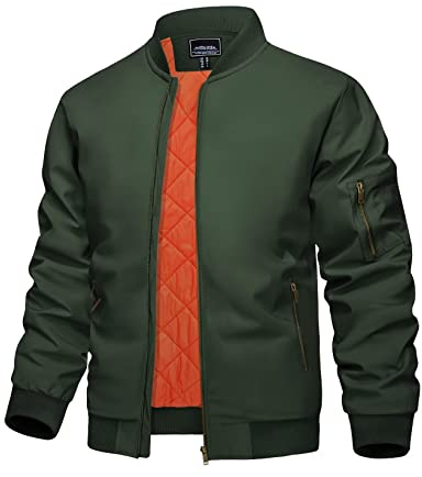 KEFITEVD Herren Wintermäntel Bomberjacke für Männer Gepolsterte Sportliche Jacke Wanderjacke Lässige Varsity Taktische Jacke für Männer