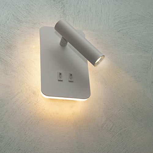 UNIVERSO Lampada LED parete applique muro 6W doppia luce comodino lettura letto 2 in 1