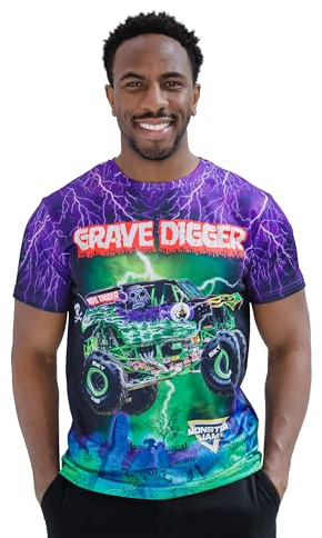Monster Jam Grave Digger Toddler Boys Graphic T-Shirt Purple/Green 3T
