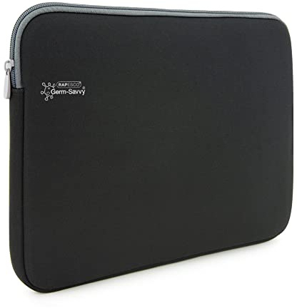 Rapesco 1691 Laptop Sleeve with Antibacterial Protection, Size 11.6”, Black