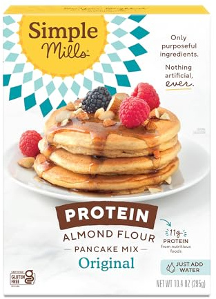 Simple Mills Just Add Water Almond Flour Pancake Mix, Original Protein - Gluten Free, Plant Based, Paleo Friendly, Breakfast, 10.4 Ounce (Pack of 1)