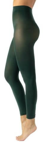 CALZITALY Pantacollant Coprenti, Leggings in Microfibra, Calze Senza Piede 80DEN | S, M, L, XL, XXL, 3XL, 4XL | Made in Italy (Verde Bosco, M)