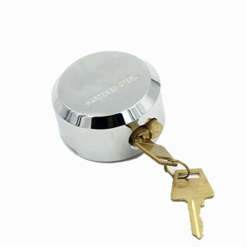 Van Lock, Heavy Duty 73MM Round Shackleless Padlock Round Concealed Padlock with 2 Keys for Warehouse Door, Trucks and Vending