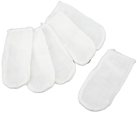 Brrnoo Baby Teeth Cleaning Gauze Finger Cover, 6pcs Baby Teeth Soft Gauze Infant Finger Clean Oral Toothbrush, Milk Removal Soft Ring Buckle Oral Tongue Cleaner