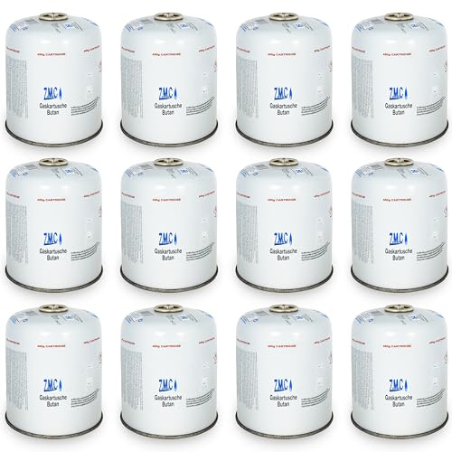 Z.M.C 12 x gaspatroner 450 g, propan/butan gas 900 ml, gaspatron EN417, eurogänga skruvgängningsanslutning, skruvpatron för ogräsbrännare, universell tryckgasburk med skruvventil