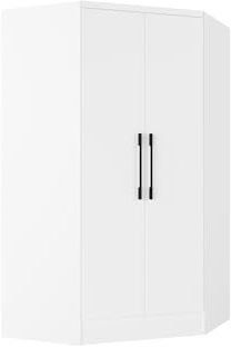 Vente-unique - Armario de Esquina de 2 Puertas - Ancho 101 cm - Blanco - AURALI