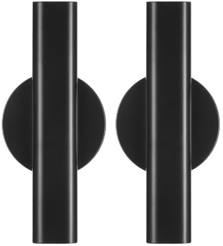 Milisten 2 jarrones de pared con tubos de flores, jarrón minimalista, soporte autoadhesivo para plantas, metal, jarrón de flores secas, decoración colgante, exhibición de flores, negro