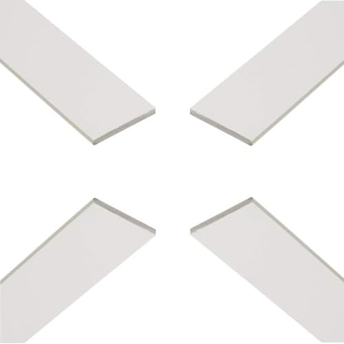 Plastic Flat Bar Strips PVC - Solid Flat Plastic Strip White - 19mm Wide x 1m Length
