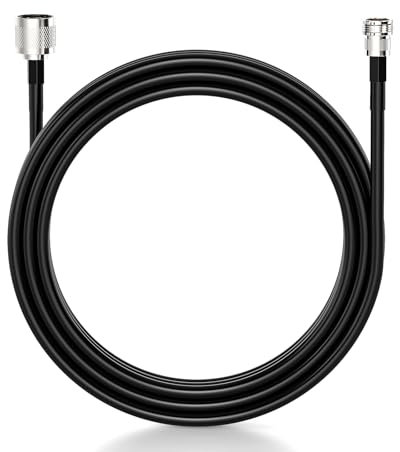 ANYCALL N Macho a N Hembra, Cable Coaxial Negro de 10 m, Cable de Extensión Coaxial de Baja Pérdida Impermeable y Resistente a la Intemperie, Adecuado Para Amplificadores de Señal de Teléfonos Móviles