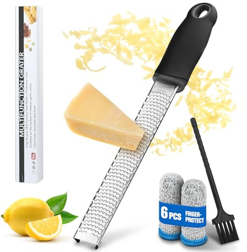 NEUTYPECHIC Rappe a formaggio manuale & zesteur Agrumi Grattugia per scorze Premium Classic affilata in acciaio inossidabile, per cucina e pasticceria, Rapeuse per buccia di limone, impugnatura comoda