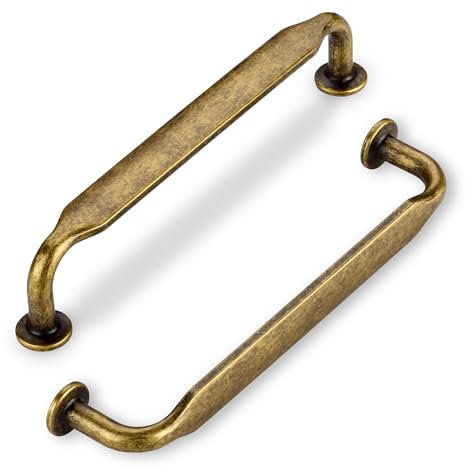 SYZOW 6 Stück Möbelgriffe Antik Messing 96mm Lochabstand,Vintage Schrankgriffe Küchengriffe Schubladen Griffe