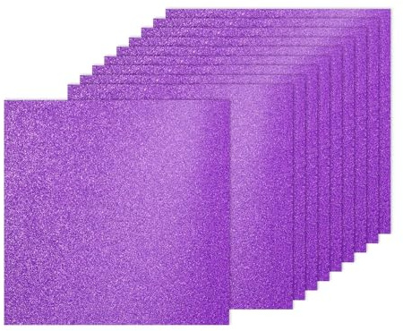 PATIKIL 10 Hojas De Cartulina Purpura Con Brillo, 12x12 Pulgadas Papel Brillante Cartulina Brillante Para Scrapbook 250gsm Papel Espumoso Grande Para Manualidades Scrapbook