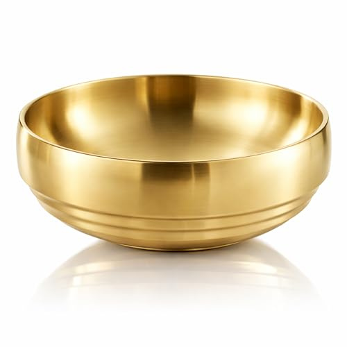 Simaixing Ciotola decorativa da 18,8 cm, color oro, per la decorazione della casa, in acciaio inox, per portachiavi, grandi ciotole in ottone per decorazione, piatto per caramelle per tavolo
