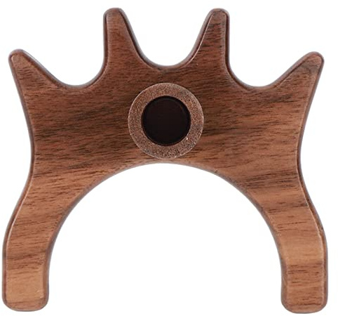 Cabeza de puente para taco de billar de madera, accesorio para taco de billar, puente de nogal resistente al desgaste para competiciones de juegos de mesa con acabado pulido para t (Horquilla alta)
