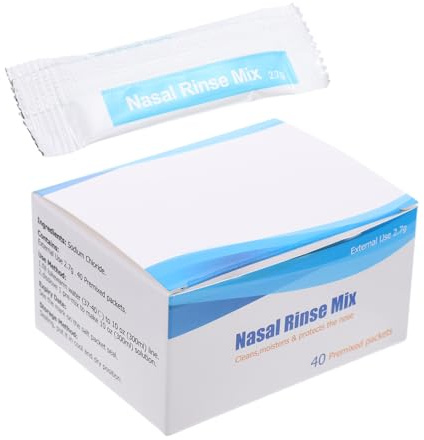 YOSADIER Paquetes de Sal para Limpieza Nasal 2.7g X 40 Unidades para Lavado Nasal Solución Salina de Sodio Fácil en Uso Doméstico Aire Libre