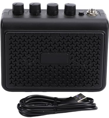 AUNMAS Amplificatore per Chitarra Portatile, Altoparlante Ricaricabile da 10 W con Puliti e di Distorsione per Esercitazioni Domestiche e Uso Esterno