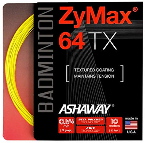Ashaway ZyMax 64 TX - Set di corde da badminton, colore: Giallo