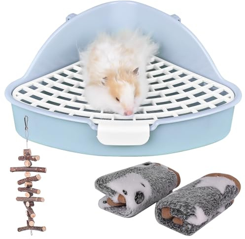 RUBYHOME Triangle Potty Trainer Corner Litter Bedding Box Pet Pan for Baby Rabbit, Chinchillas, Small Guinea Pigs, Ferret, Galesaur