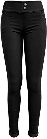 Sockenhimmel Jeans Leggings Damen Jeggings Stretchhose Winter Treggings Skinny (Schwarz, 40-42)