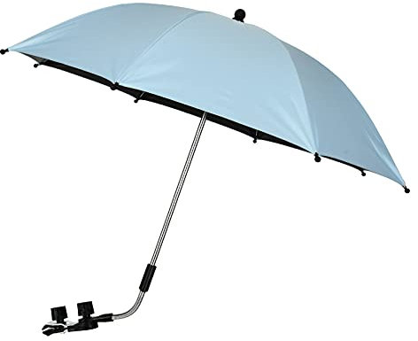 STARRY CITY Baby Stroller Umbrella with Adjustable Clamp, Pram Parasol Parasol with Clip, SPF 50+, Ideal for Prams and Strollers (Blue) 1 Count (Pack of 1)