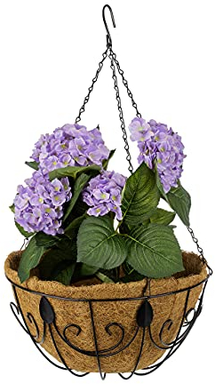 Relaxdays Corbeilles suspendues, Lot de 3, Suspension panière avec chaînette, diamètre 35 cm, Volume 10 L, Marron